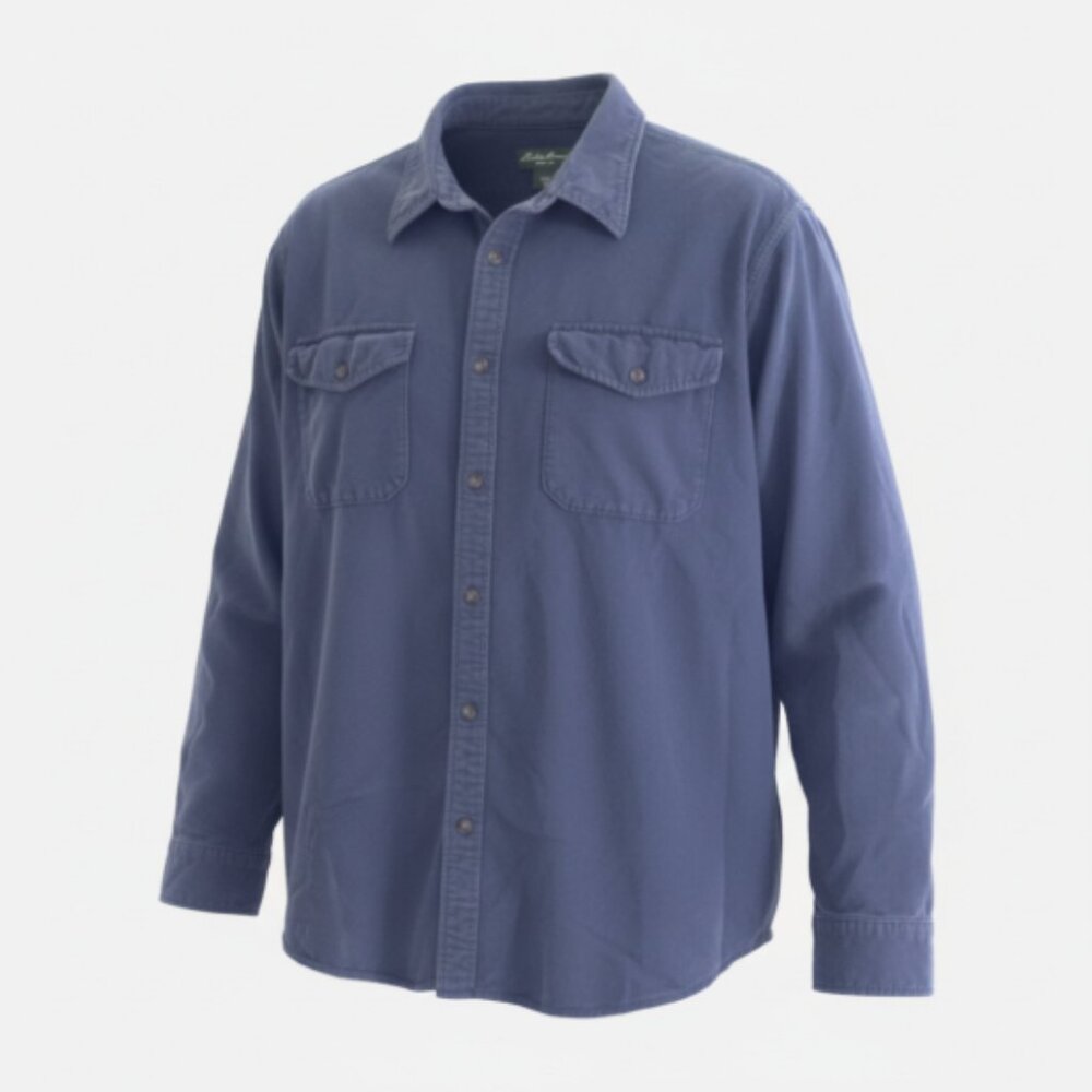 Eddie Bauer Flannel Shirt Men’s XXL Blue Heavy Button Up Outdoor Pockets EUC - Picture 16 of 16